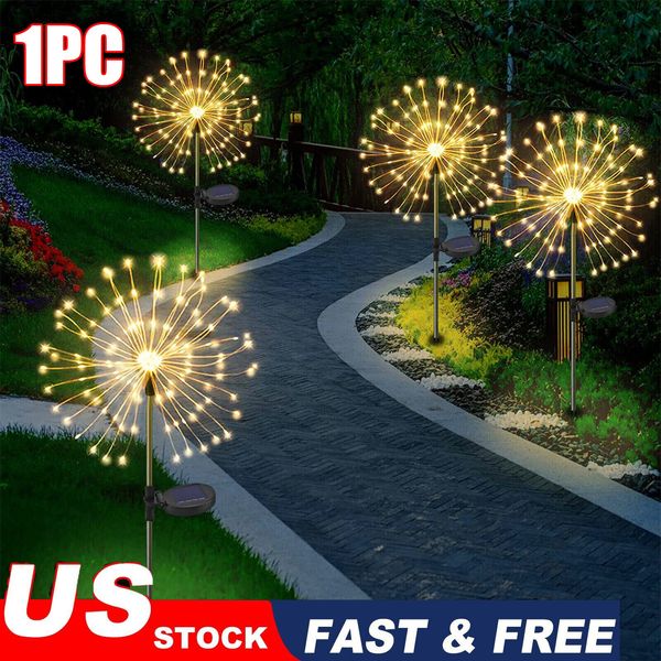 150LED Solar Firework Lights Outdoor Waterproof Path Lawn Yard Garden Decor Lamp