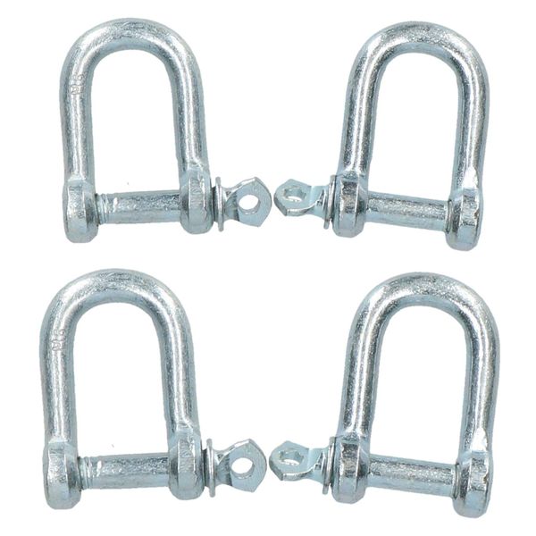 AB Tools 6mm Galvanised Dee D Shackle 4 Pack Chandlery Marine Rigging Shackle