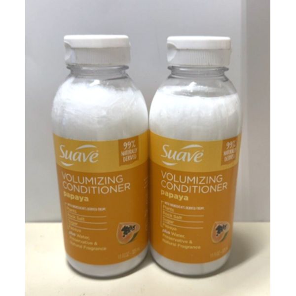 (2x) Suave Naturally Derived Papaya Volumizing Hair Conditioner 11 oz Bottle