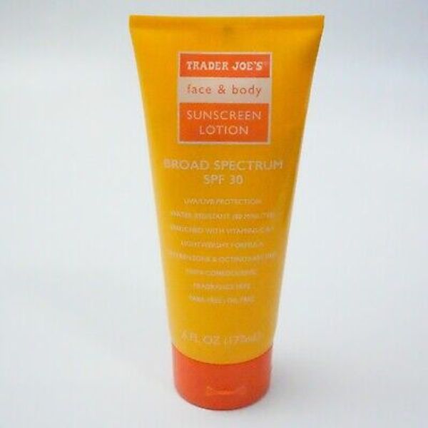 Trader Joe's Face & Body Sunscreen Lotion SPF 30 WATER RESISTANT Vitamins C &E