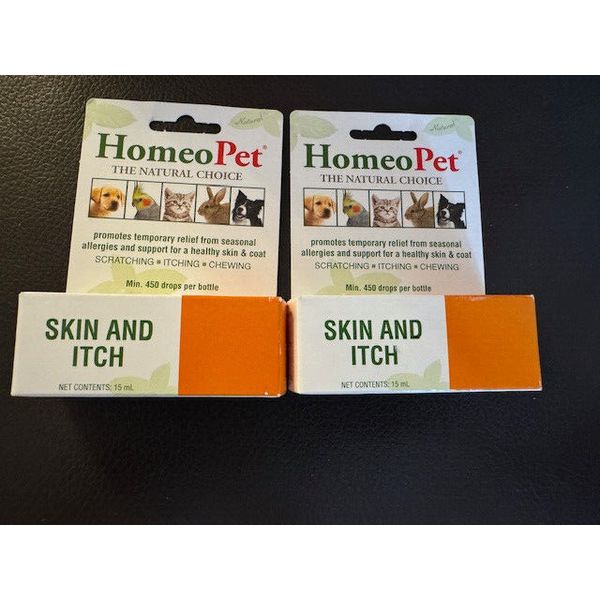 LOT OF 2 HomeoPet Natural Choice Skin & Itch Support 15/30 ML DOGS CATS PETS