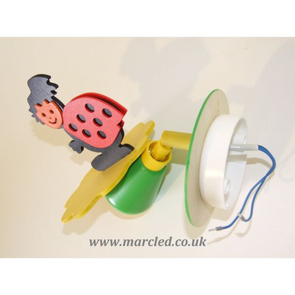 Wall Spot Light, Colorful, Ladybug, Children/Kids Lighting, Handmade