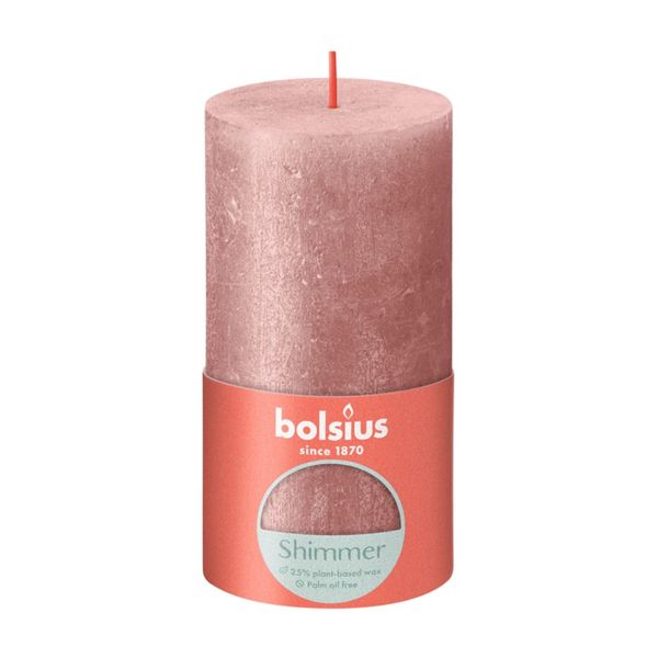 Bolsius Rustikale Blockkerze 130/68 Rosa