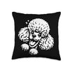 Funny Poodle Peeking Dog Graphic Design Throw Pillow