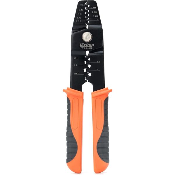 IWISS IWS-1440L General Purpose Crimping Pliers, Crimping Tool, For Open Barrel Type Contacts, Thin Finish With Die Steps,