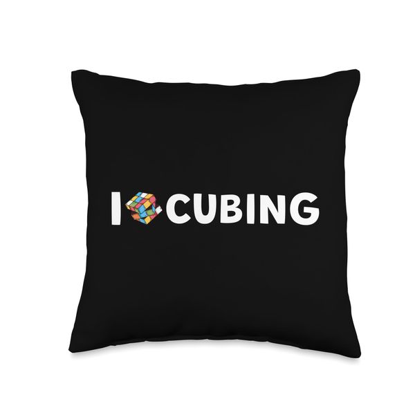 CFOP Speedcubes Cubing Cube Algorithms Cube 3x3 Speedsolving Speedcubing I Love Cubing Throw Pillow, 16x16, Multicolor