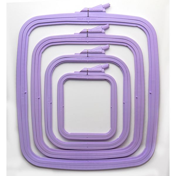 Nurge Lilac 4 Pcs Set Plastic Square Embroidery Hoop, Cross Stitch Hoops, Punch Needle Hoop , DIY Craft Sewing,ABS Plastic Embroidery Hoops