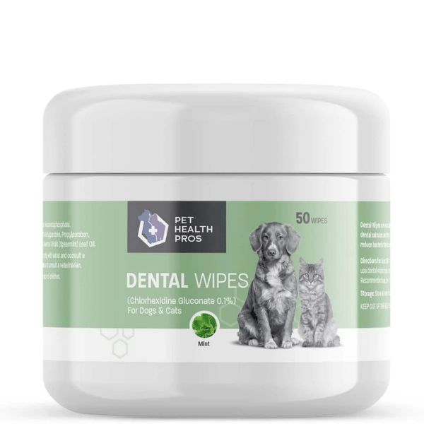 Pet Health Pros Dog Dental Wipes for Dogs Teeth and Cats - Oral Care - 50 CT