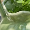 Green & White Flower Vase Pitcher Jug Vase Water Tight Decorative Earthenware Ceramic Table Centrepiece Spring Summer Easter Décor Gift Idea