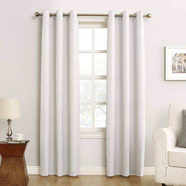 Sun Zero Cooper Thermal Insulated Energy Efficient Grommet Curtain Panel, 40" x 84", White