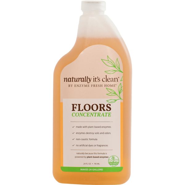 Naturally It's Clean Floor Enzyme Floor Cleaner | Safer For Pets and Kids | Powerful Plant Based Enzyme Formula Cleans Hardwood, Tile, and Floors Stain Free | 24 Gallon Rinse Free Concentrate | 1 Pack