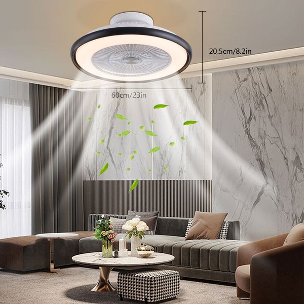 Modern LED Ceiling Fan Light 3-Speed Adjustable 3 Gear Wind Fan Remote Control