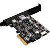 WANGCL USB C PCIE Card PCI USB 3.2 Card USB3.2 port+TYPE-C+front TYPE-E+19/20PIN for Type C Front Panel Mount Adapter
