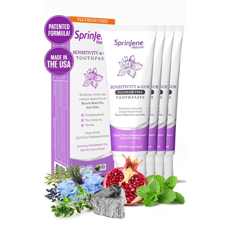 Sprinjene Fluoride Free Toothpaste for Sensitive Teeth Gum All