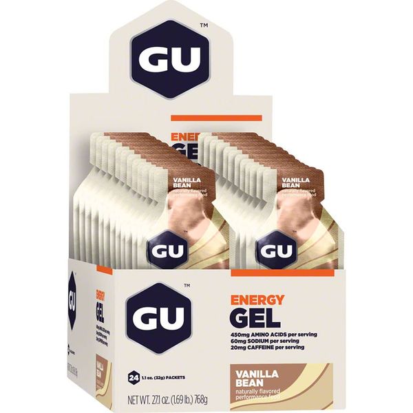 GU Energy Gel - 24 Pack Vanilla Bean, 24 Pack