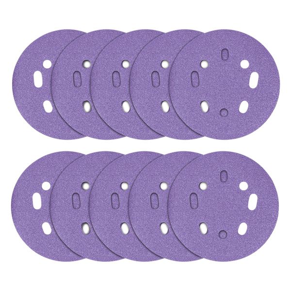 Trend Zirconium 125mm Random Orbit 80 Grit Abrasive Sanding Discs, AB/125/80Z, Pack of 10