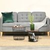 Metal Nesting End Table Set w/ Storage, Round Side Tables & Wood Removable Top