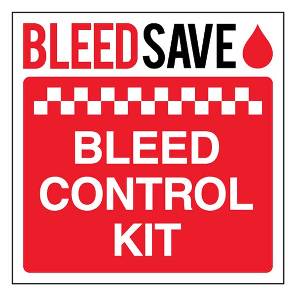 V Safety Bleed Control Kit - Window Sticker 100 x 100 mm - Face Adhesive Window Sticker