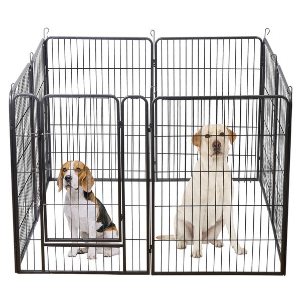 40" 8 Panel Detachable Exercise Fence Metal Dog Playpen Multiple Shap For Pet