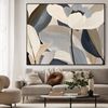 36"x46" XL Framed Wall Art - Modern Neutral Tones Botanical (Frame Assembly Required)