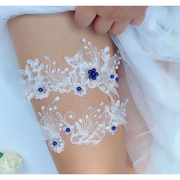 Wedding Garters Lace Bridal Garters Floral Garters Pearls Garter with Rhinestone for Wedding Cosplay Party Flower Floral Garter Wedding Garter Belts Bridal Wedding Garter Bridal Lace Garter Leg Ring