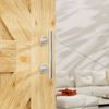 WOLFBIRD 24CM Sliding Barn Door Handle Stainless Steel Pull and Flush Set Two-Sided Silver