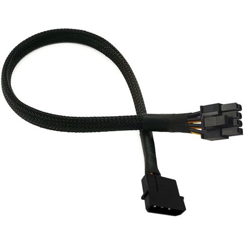 Molex IDE 4 Pin Male to PCIe 8(6+2) Pin Male Converter Adapter Power Cable 16 AWG Braided Sleeved 20 inches TeamProfitcom