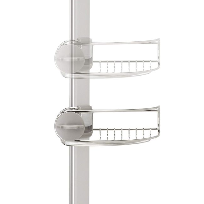 simplehuman Adjustable Shower Caddy, Stainless Steel and Anodized Aluminum  