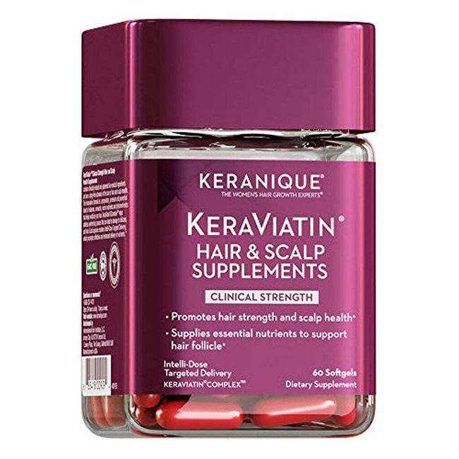 Keranique KeraViatin Hair & Scalp Health Supplement, Clinical Strength, Biotin