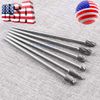 6pcs 1/4" Tungsten Carbide Burr Rotary Drill Bits Tools Cutter Files Set Shank