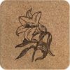 'White Lily Flower' Square Cork Trivet/Pot Stand (TR00026613)