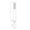 ENKI, E27, Square Pencil Design Hand Shower Modern, Handheld Shower Head Replacement, Chrome