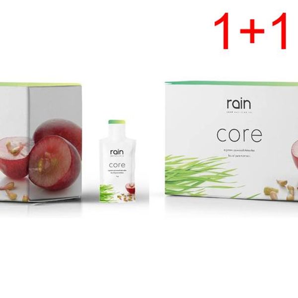 [1+1]Rain CORE Super Green Supplement 30 Easy-Ten Pouches Black Cumin Seed Kale Cranberry Seed Spirulina Milk Thistle Wheatgrass Overall Detox Cleanse and Immune Support Supplement