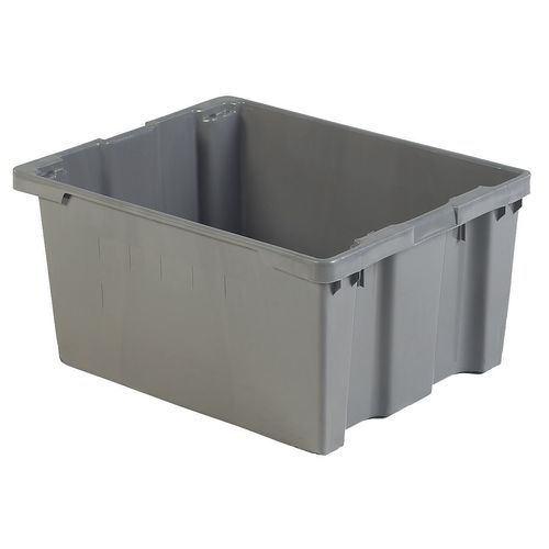 Stack and Nest Bin, 30-1/8 in L, Gray