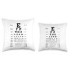 Optometry Eye Chart Vision Test for Eye Doctors Throw Pillow