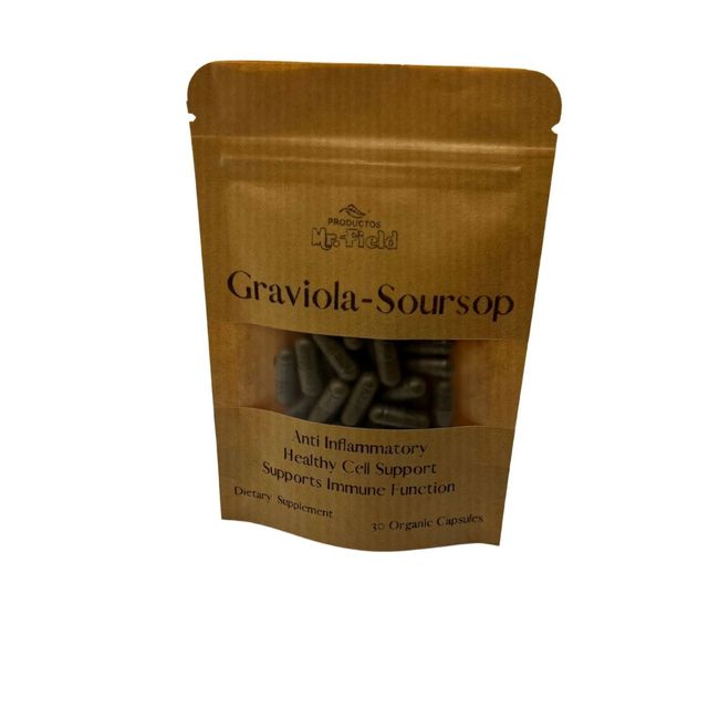 Graviola Soursop 100% Organic 500mg. 30 capsules