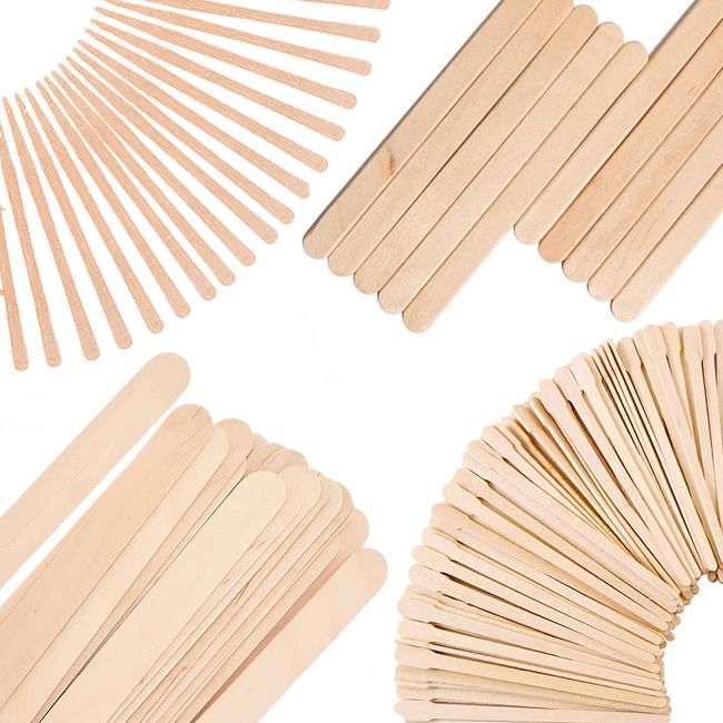 250 Pieces Wax Applicator Sticks Wood Craft Sticks for Hair Removal Eyebrow  Wood Spatulas Applicator Large Small Wooden Waxing Sticks and 50 Pieces  Nose Wax Applicators Sticks for Nose Hair Removal 