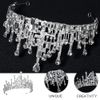 Lurrose Icicles Crown Princess Tiaras Rhinestone Crystal Bride Wedding Hair Head Band Icicle Ballerinas Nutcracker Show Jewelry Headdress Headband for Women Silver