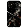 iPhone 11 airplane glider with fire flame and smoke flight at moon Case