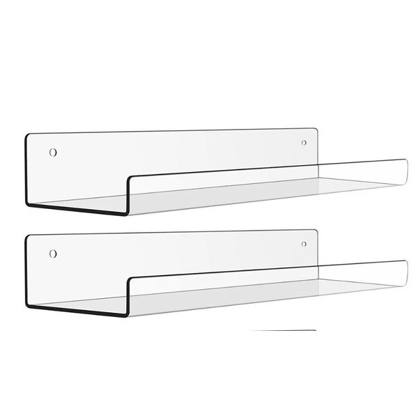 15” Clear Acrylic Wall Mounted Shelves 2pack Toy Display Shelves By Soyee