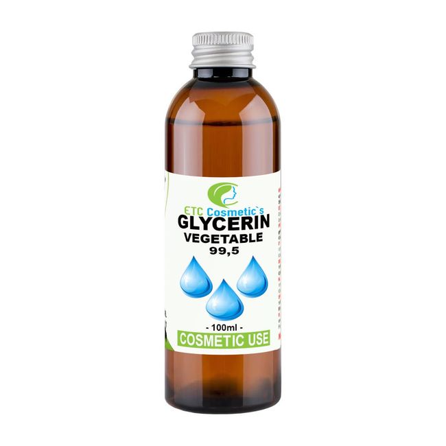 Pflanzliches Glycerin (GLYCEROL) LIQUID 99,5% - 100ml - rein & natürlich, ohne GVO, natürliches Feuchthaltemittel, parfümfrei, für kosmetische Verwendung