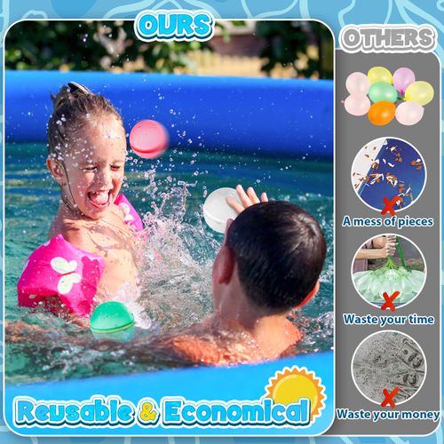 SOPPYCID Reusable Magnetic Water Balloons, Kids Summer Outdoor Toys, Quick Fill Self Sealing Water Bomb for Kids Adult Water Polo Fight Games,Summer Fun Party Water Balls with Storage Bag (20pack)
