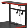 44 inch Gaming Desk with LED Lights & Power Outlets Computer Office Desk Black 