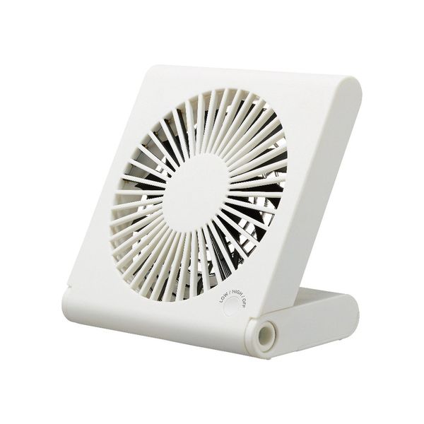 Pieria FSR-106U WH Tabletop Fan, Slim, Compact Fan, 3 Power Sources (AC, USB, Batteries), White