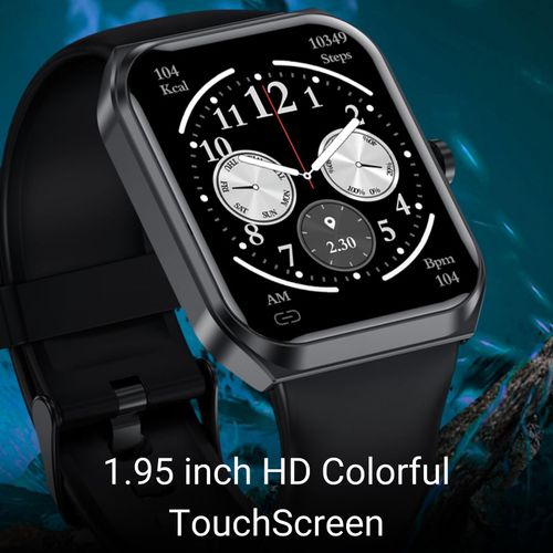 HOAIYO Smart Watch for Men Women, 1.95" Touchscreen Heart Rate Blood Oxygen and Sleep Monitoring, 115 Sports Modes, Waterproof, 250+ Watch Faces, Compatible with Android iOS Phone