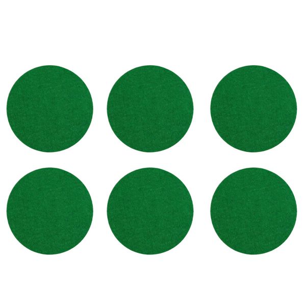 Kasteco 6 Pack Self Adhesive Air Hockey Mallet Felt Pads, Green, 94mm