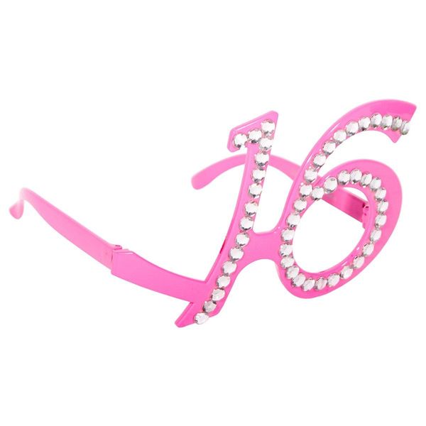 Folat Glasses 16 Birthday Pink Diamondframe