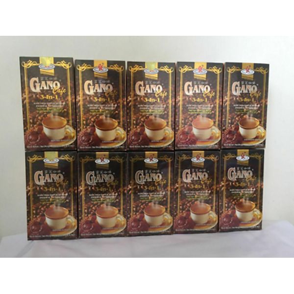 10 Boxes = (200 Sachets) Gano Excel Cafe 3 in 1 Coffee Ganoderma Expedite Ship