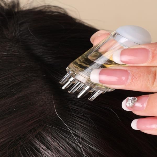 Portable scalp hair root liquid injector serum nutrition ball head massage massage oil ball head medication application spill prevention