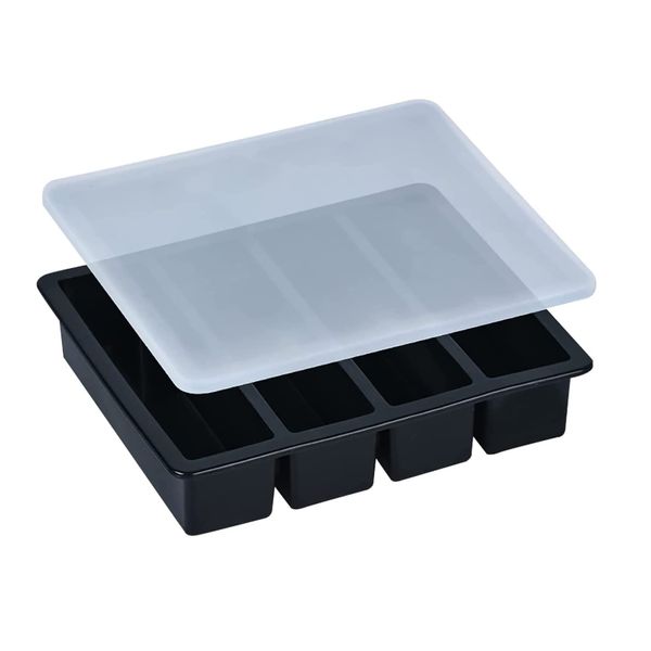 Ice Tray, Ice Maker, Square, Ice Maker, Silicone, Ice Maker, Jelly Beverage, Fruit, Clear Ice, Rock Ice, Beer, Square Ice, Small Ice Maker, Home Use, 4 Corner Shape, Ice Maker, Freezer, Kitchenware, Gray, 4 Holes